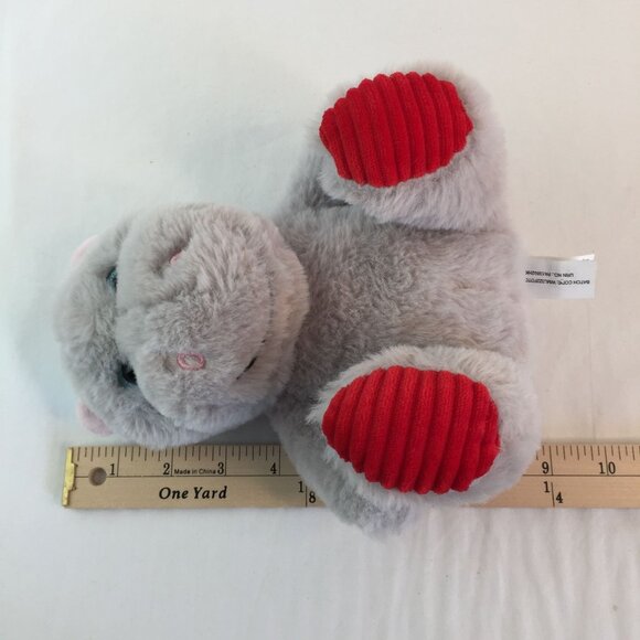 Walmart Grey Red Hippopotamus Plush 8" Valentine Hippo Stuffed Animal Toy - Picture 8 of 8